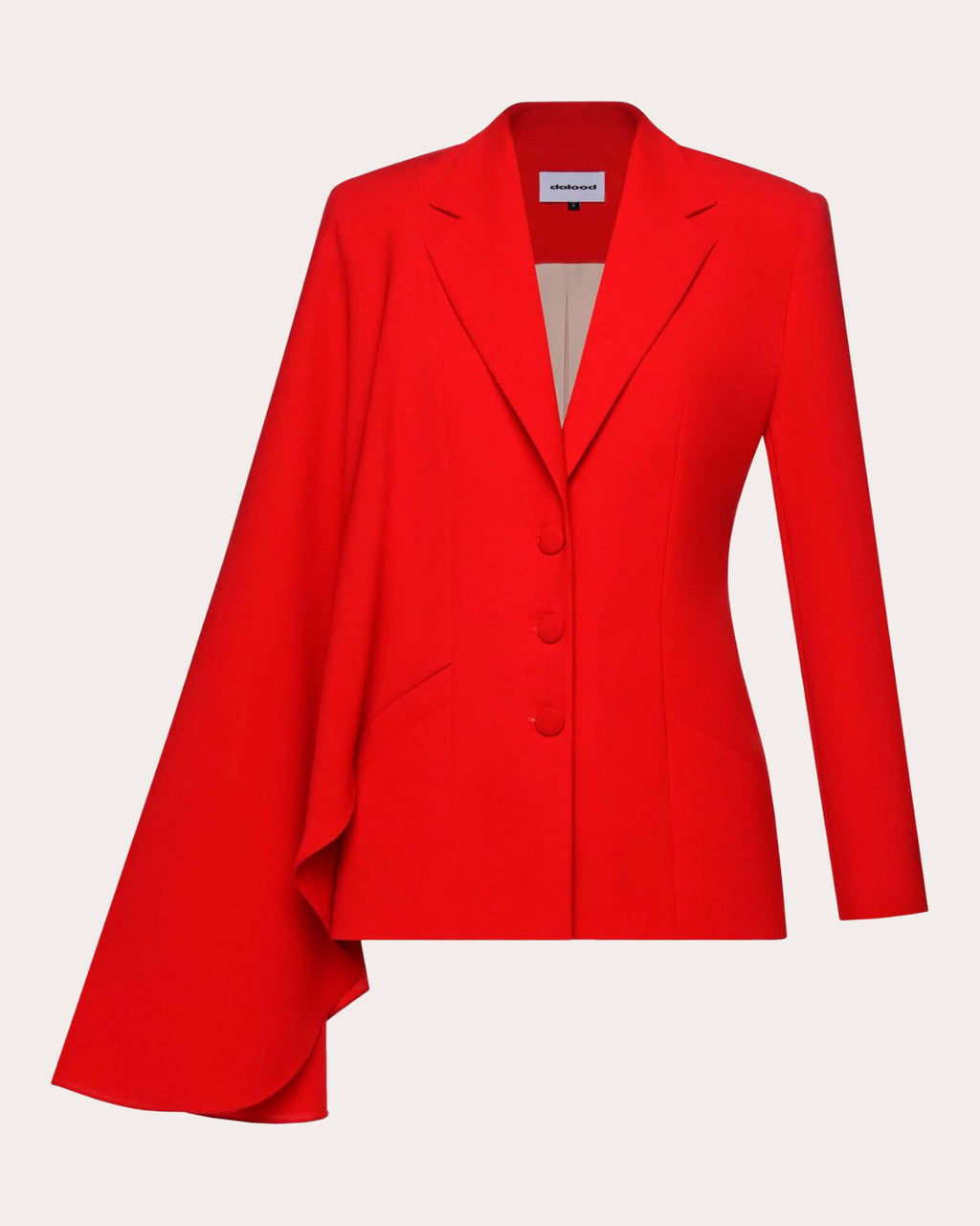 Asymmetric Draped Crepe Blazer