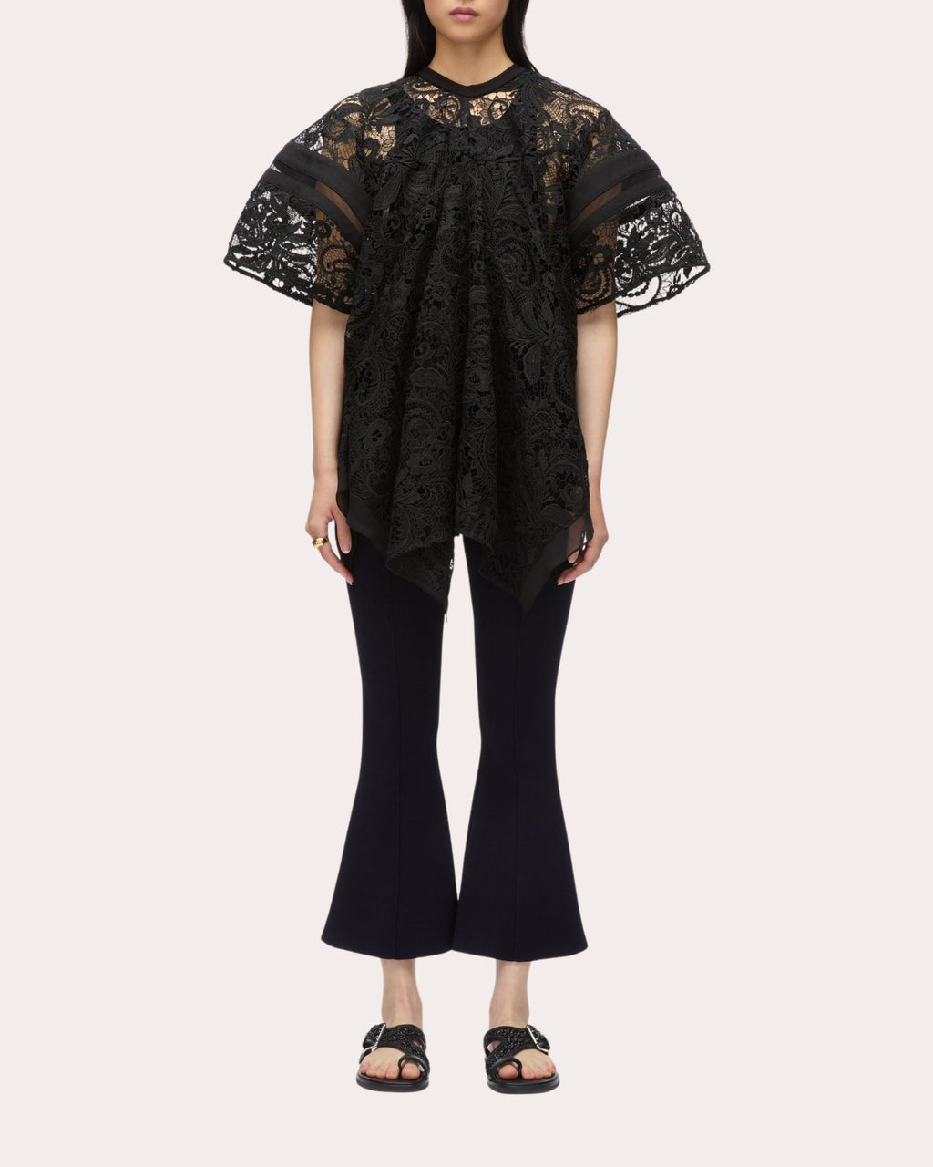 Asymmetric Paneled Lace Top