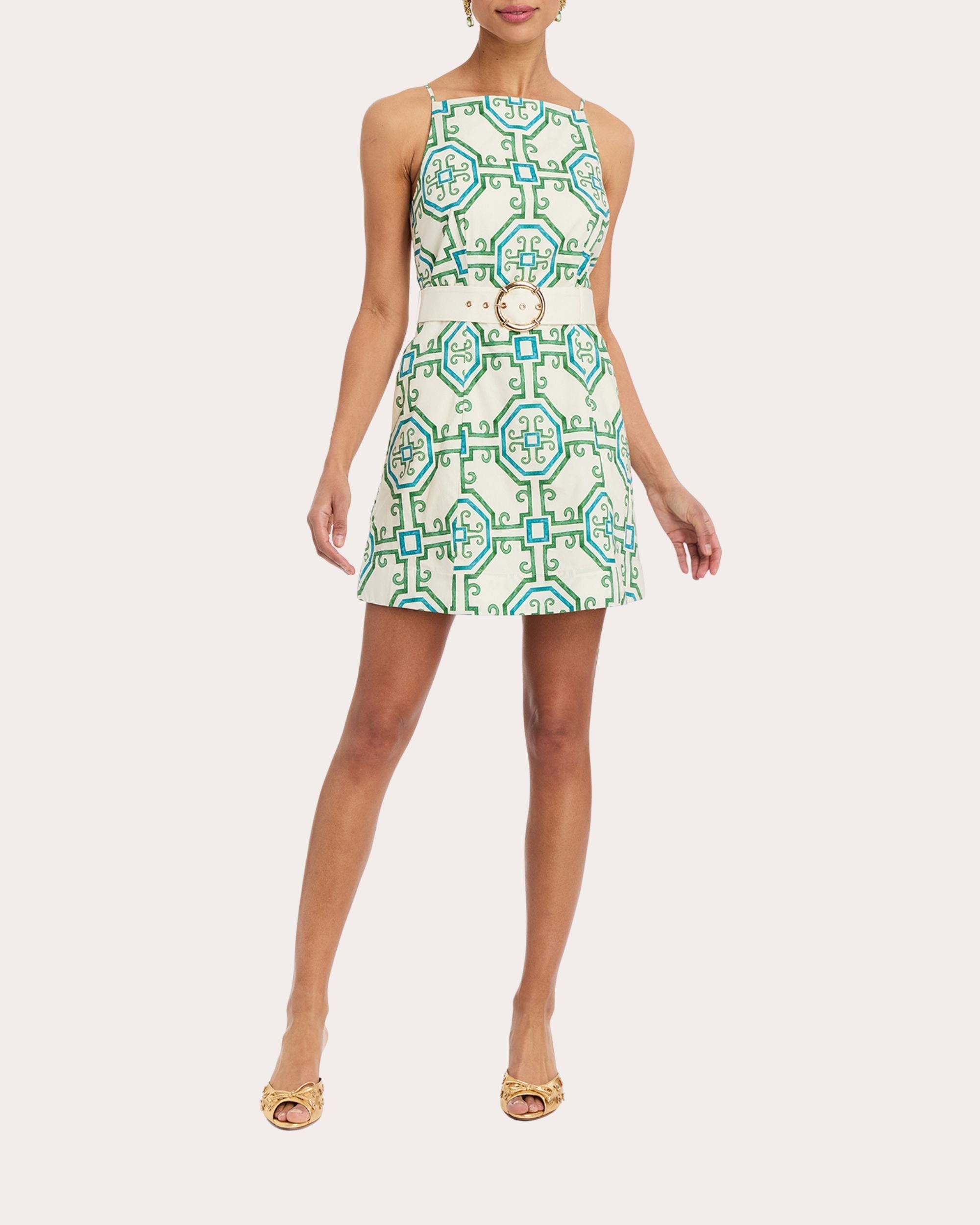 Havana Geometric Stretch-Cotton Sleeveless Mini Dress