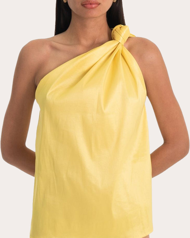 Yuli Asymmetric Taffeta Top and Tiered Maxi Skirt Set