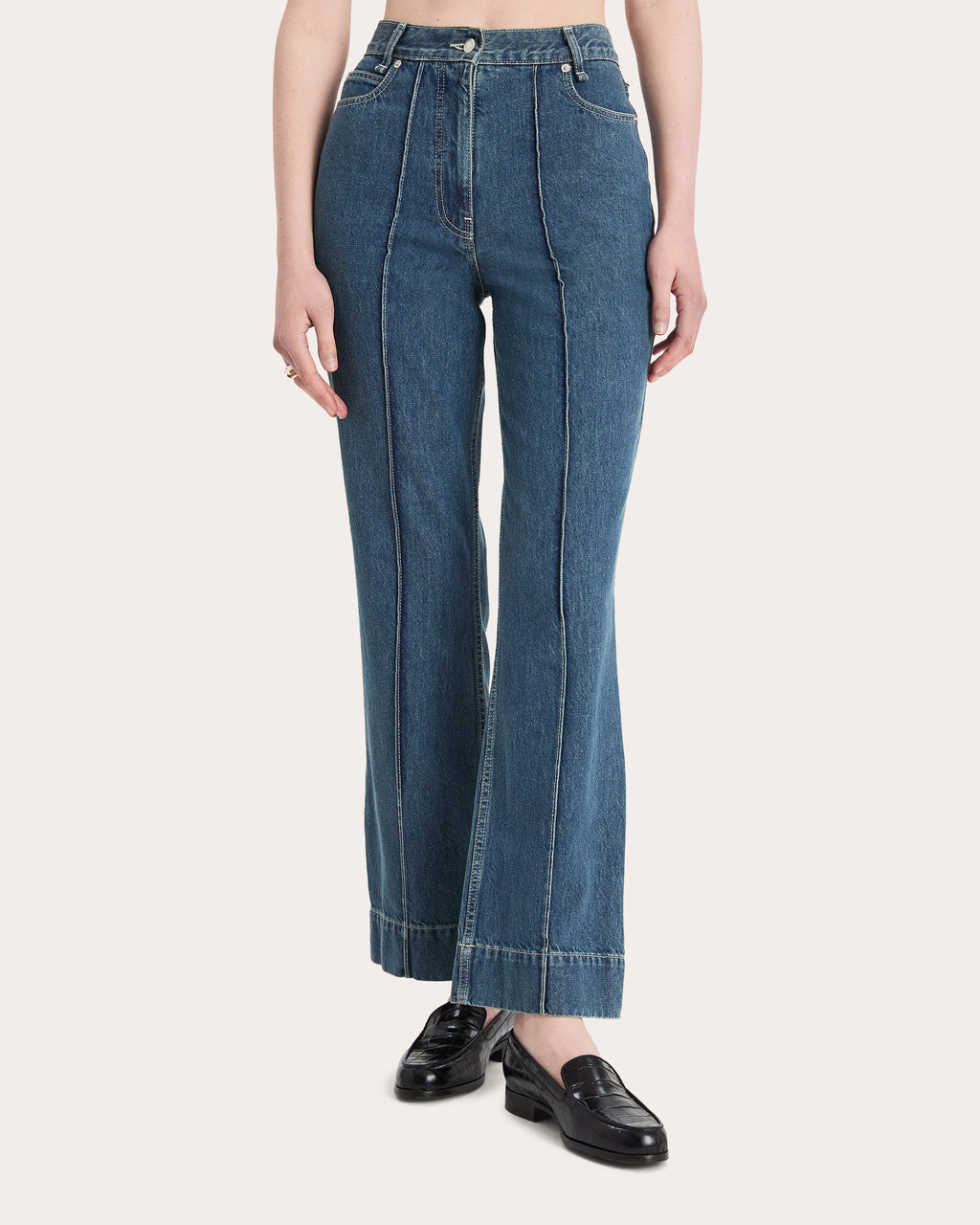 Beacon Pintucked Straight-Leg Denim Jeans