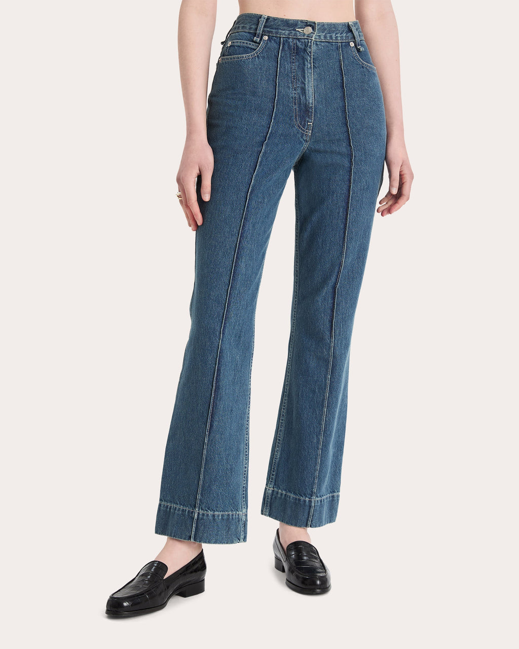 Beacon Pintucked Straight-Leg Denim Jeans