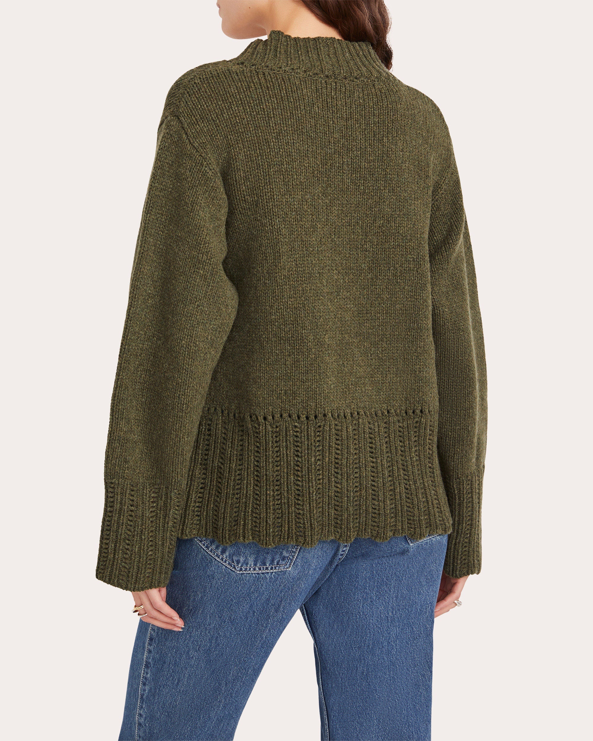 Nexilis Pointelle-Trimmed Wool-Blend Wrap Cardigan
