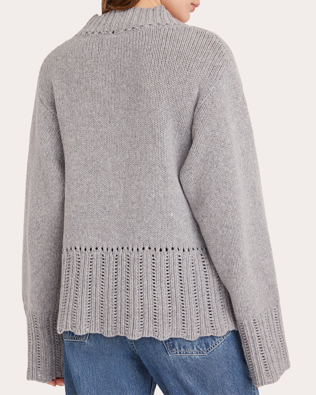 Nexilis Pointelle-Trimmed Wool-Blend Wrap Cardigan