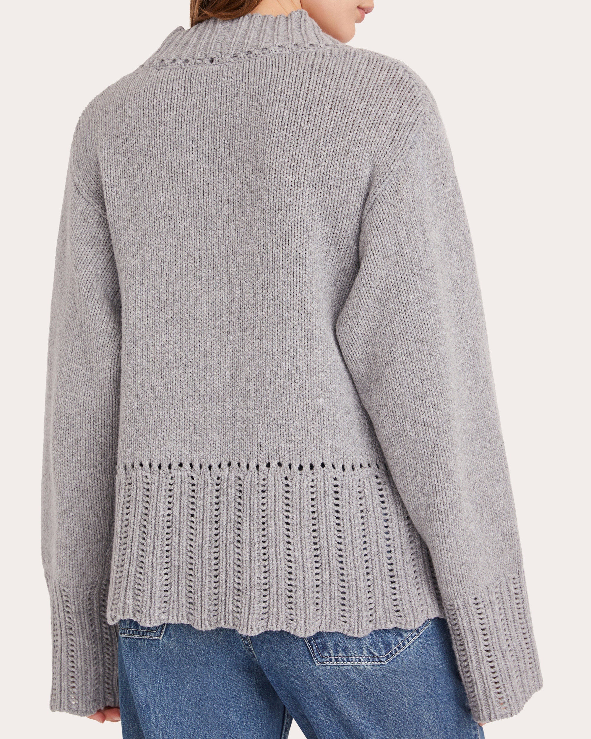 Nexilis Pointelle-Trimmed Wool-Blend Wrap Cardigan