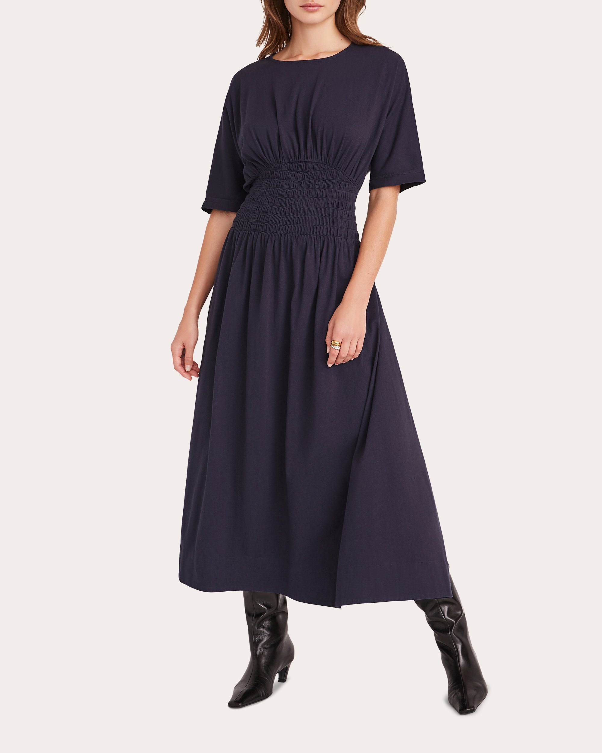 Gallen Smocked Cotton-Jersey Midi Dress