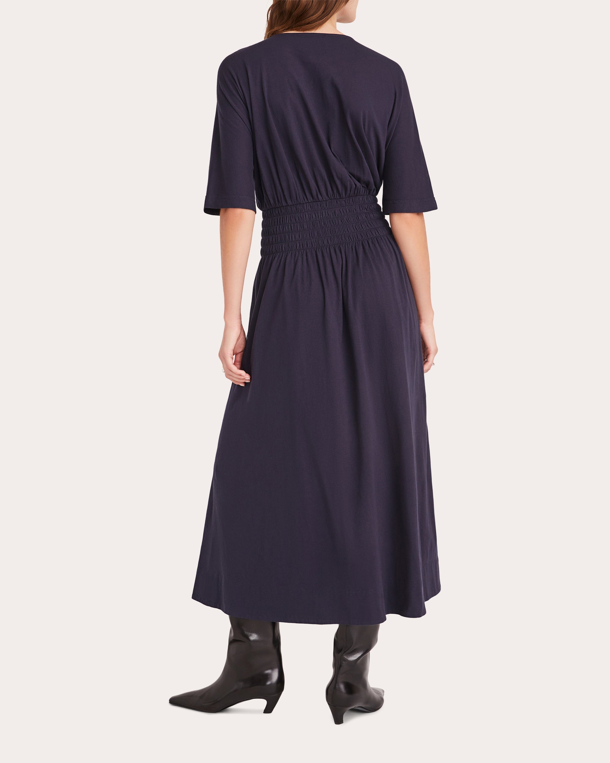 Gallen Smocked Cotton-Jersey Midi Dress