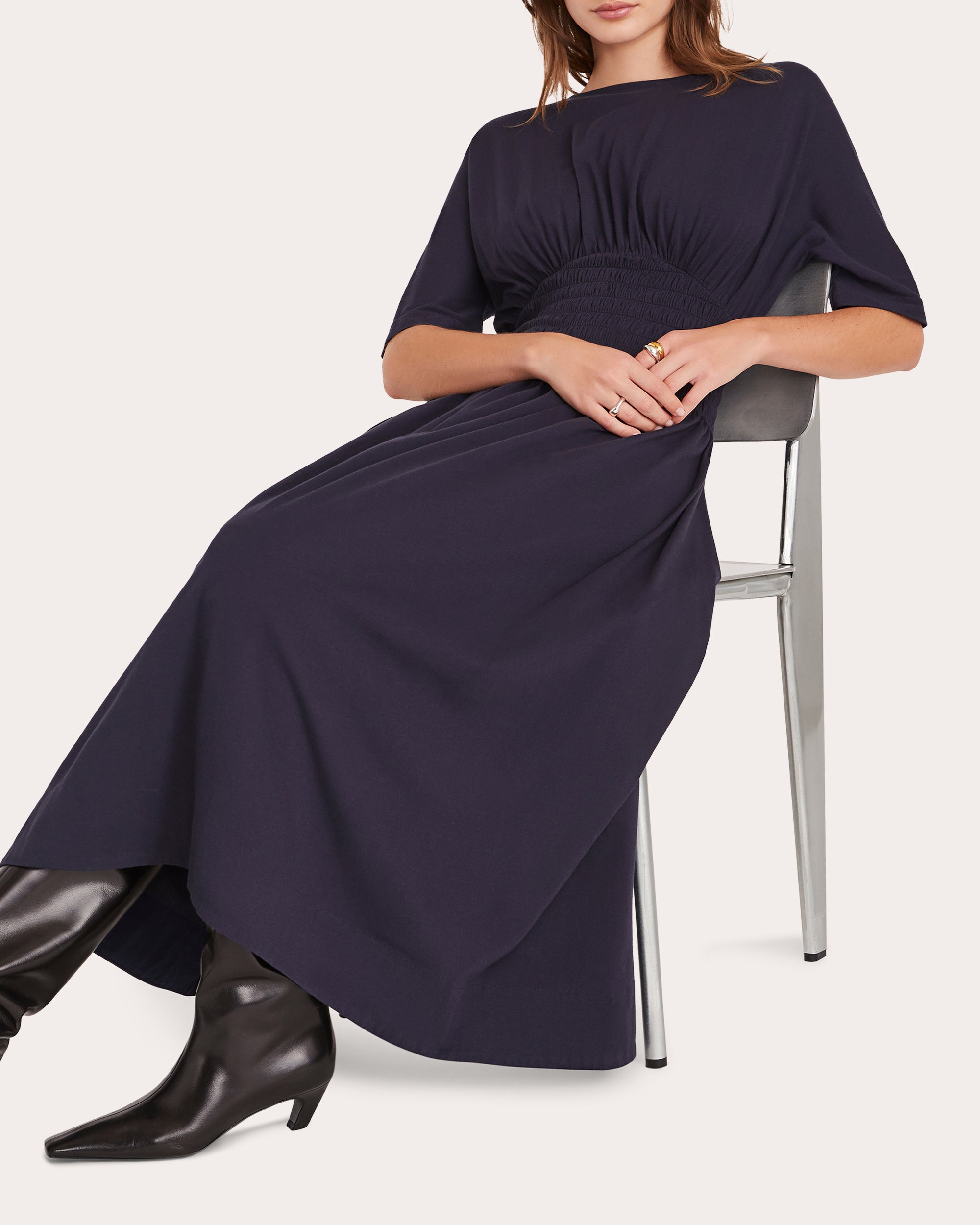 Gallen Smocked Cotton-Jersey Midi Dress