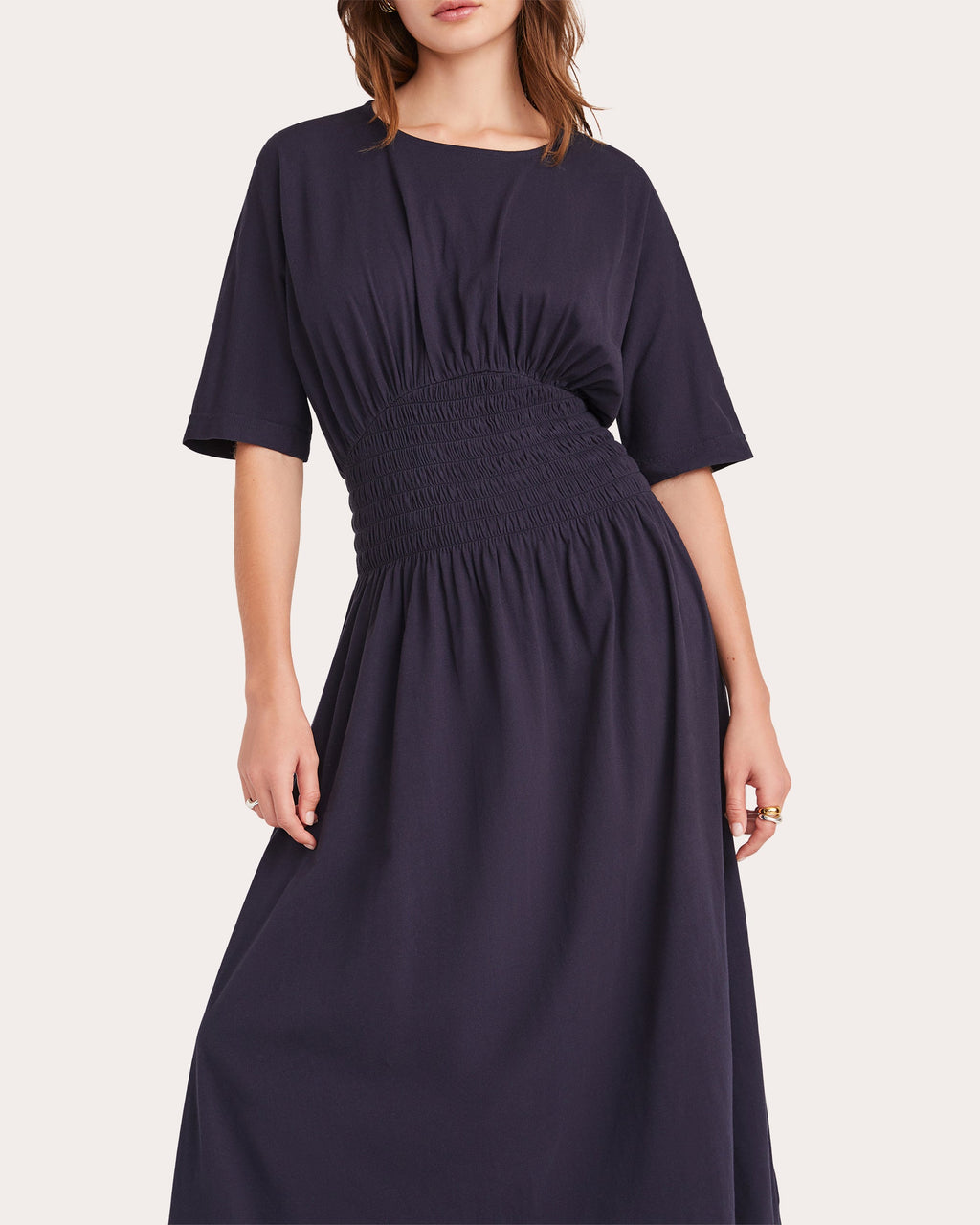 Gallen Smocked Cotton-Jersey Midi Dress