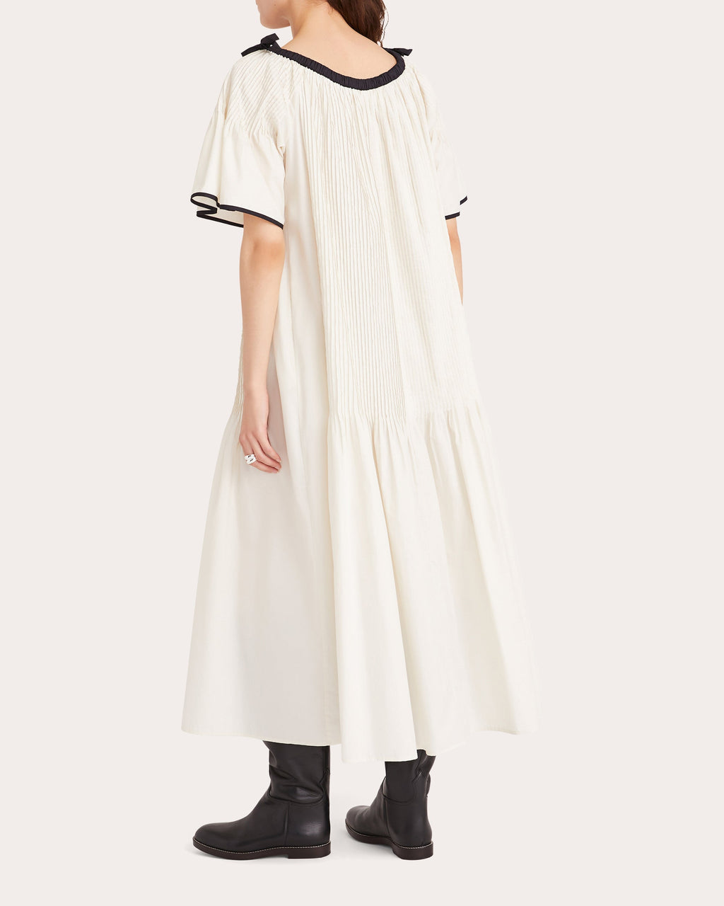 Elna Pintucked Cotton-Poplin Midi Dress