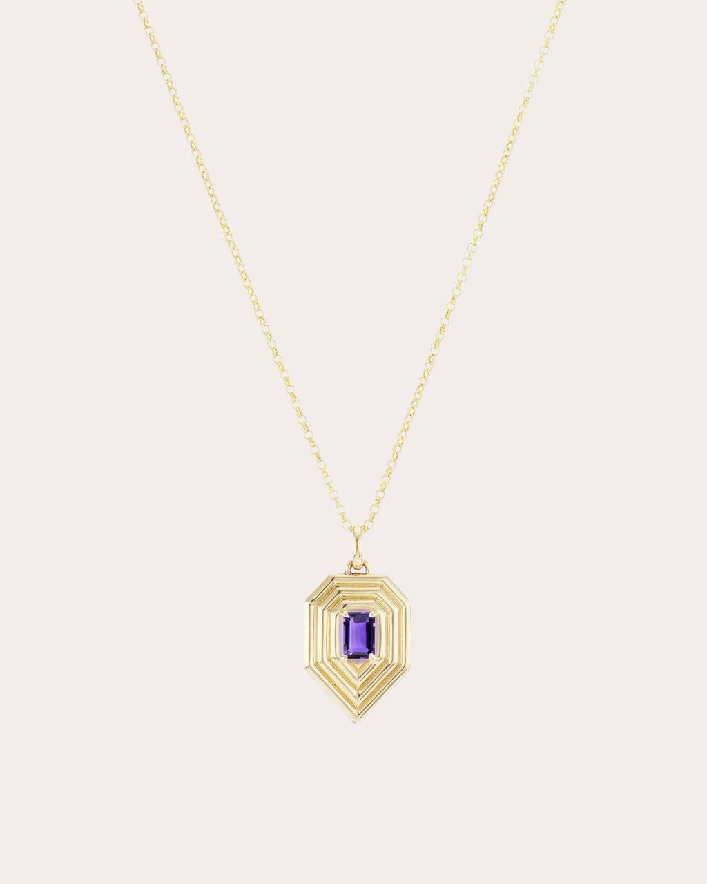 Revival 14K Gold Amethyst Teardrop Pendant Necklace