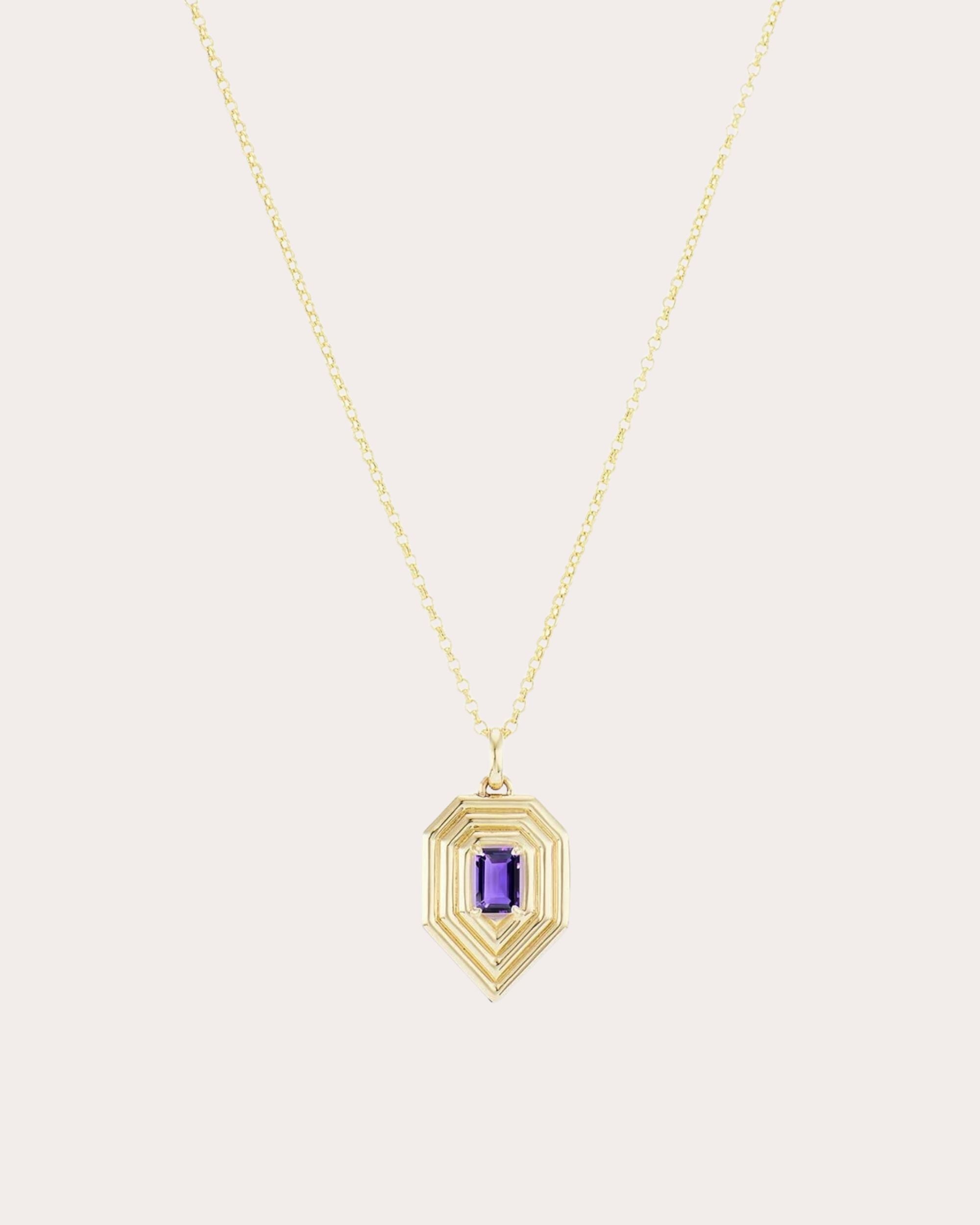 Revival 14K Gold Amethyst Teardrop Pendant Necklace