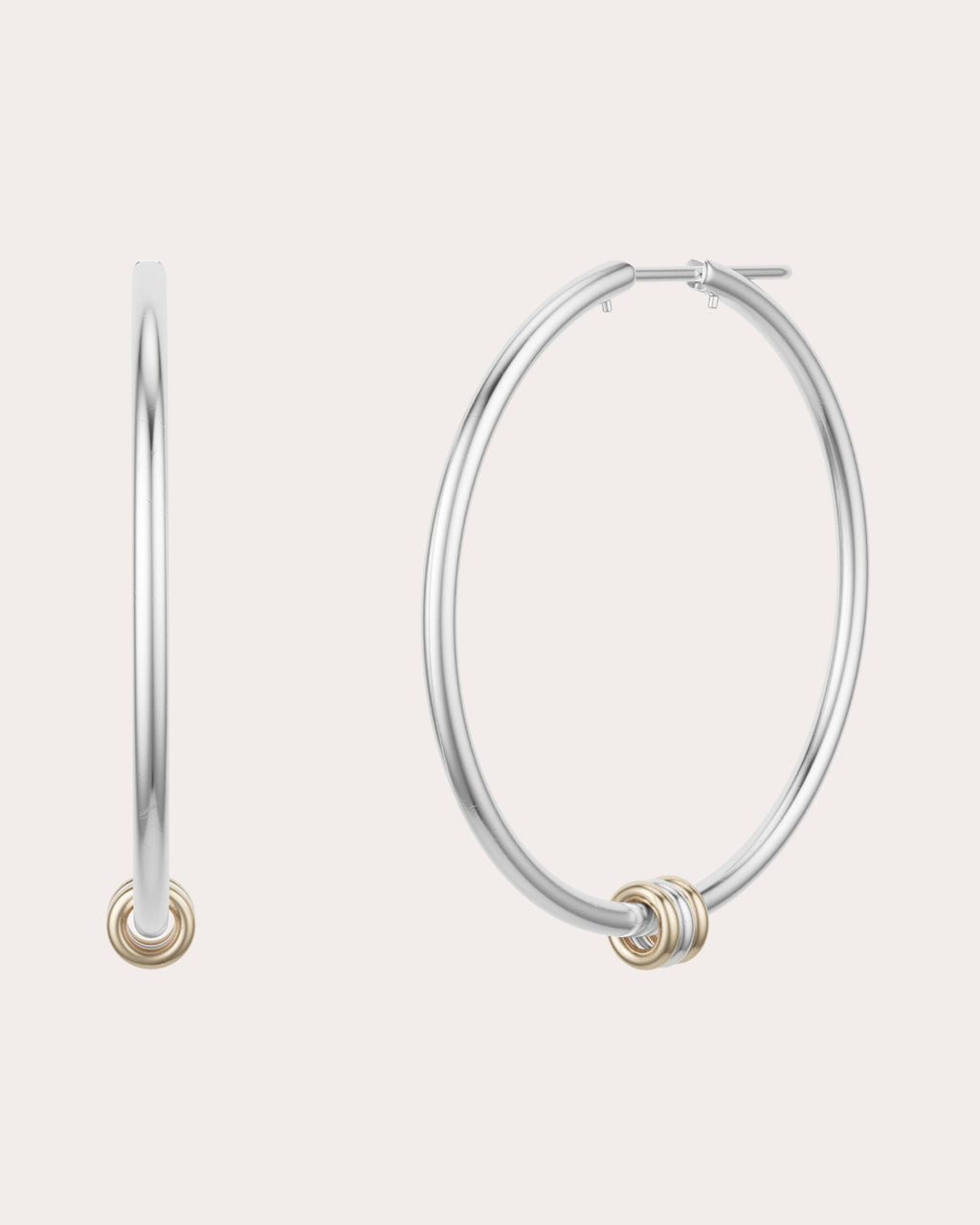 Pegasus 18K Gold Sterling Silver Hoop Earrings