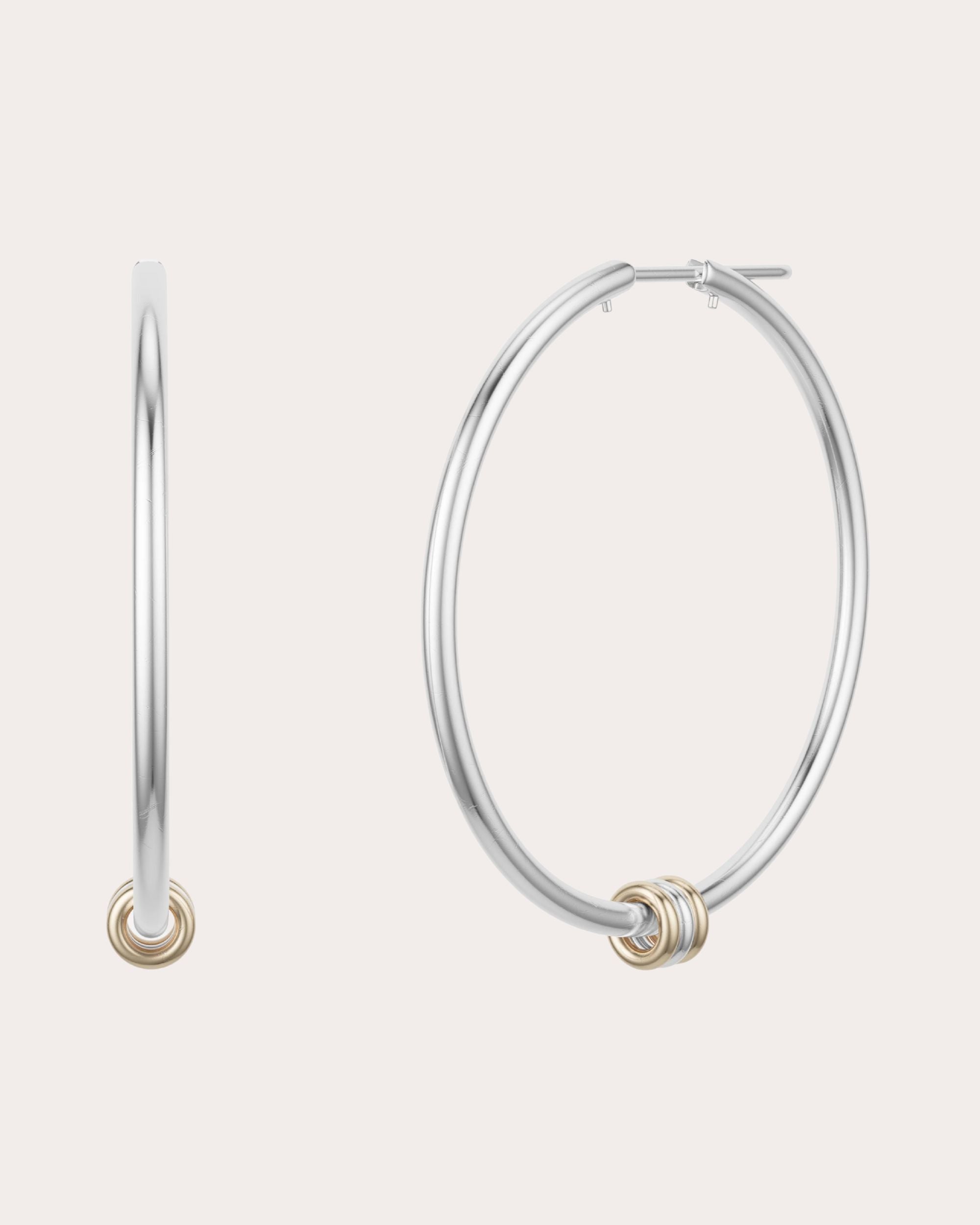 Pegasus 18K Gold Sterling Silver Hoop Earrings