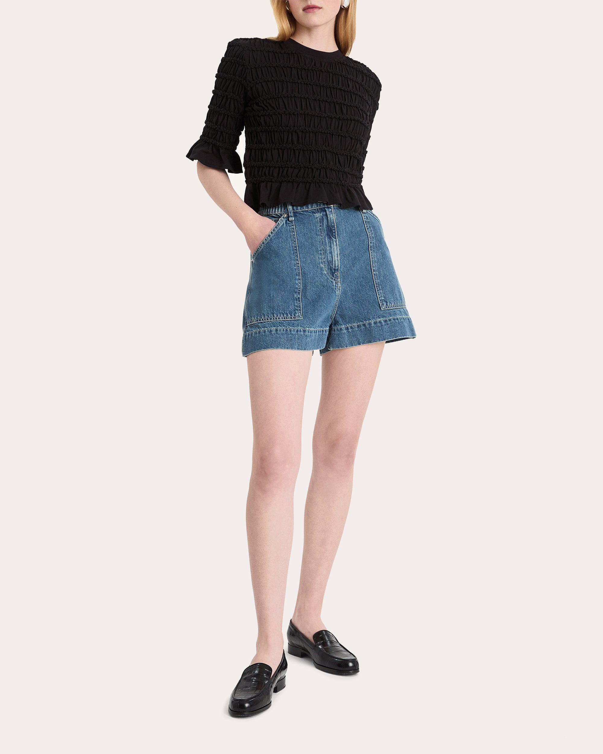 Pollock High-Rise Denim Shorts