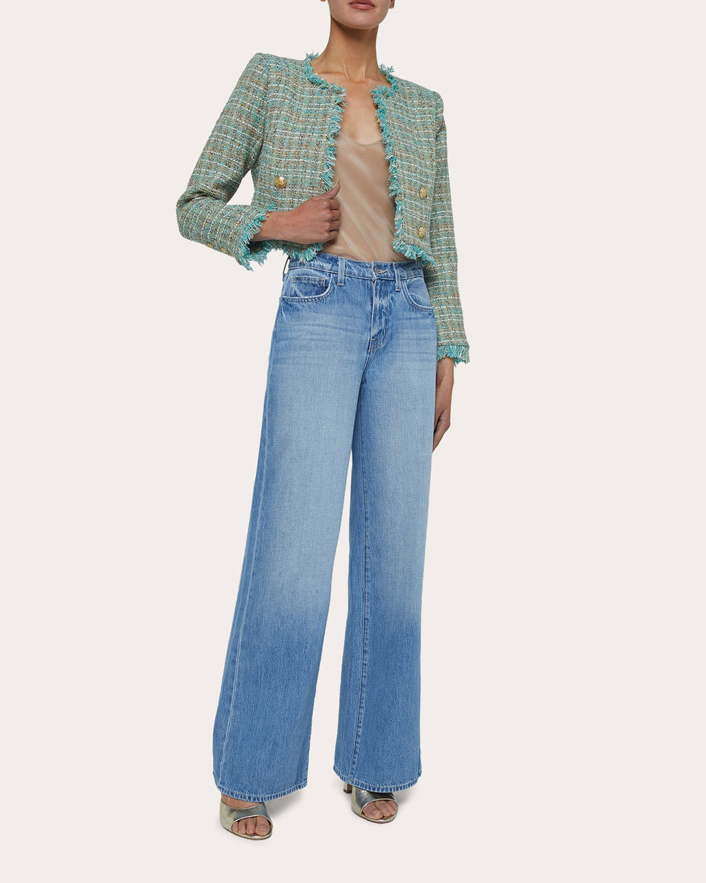 Clydie Collarless Cropped Blazer
