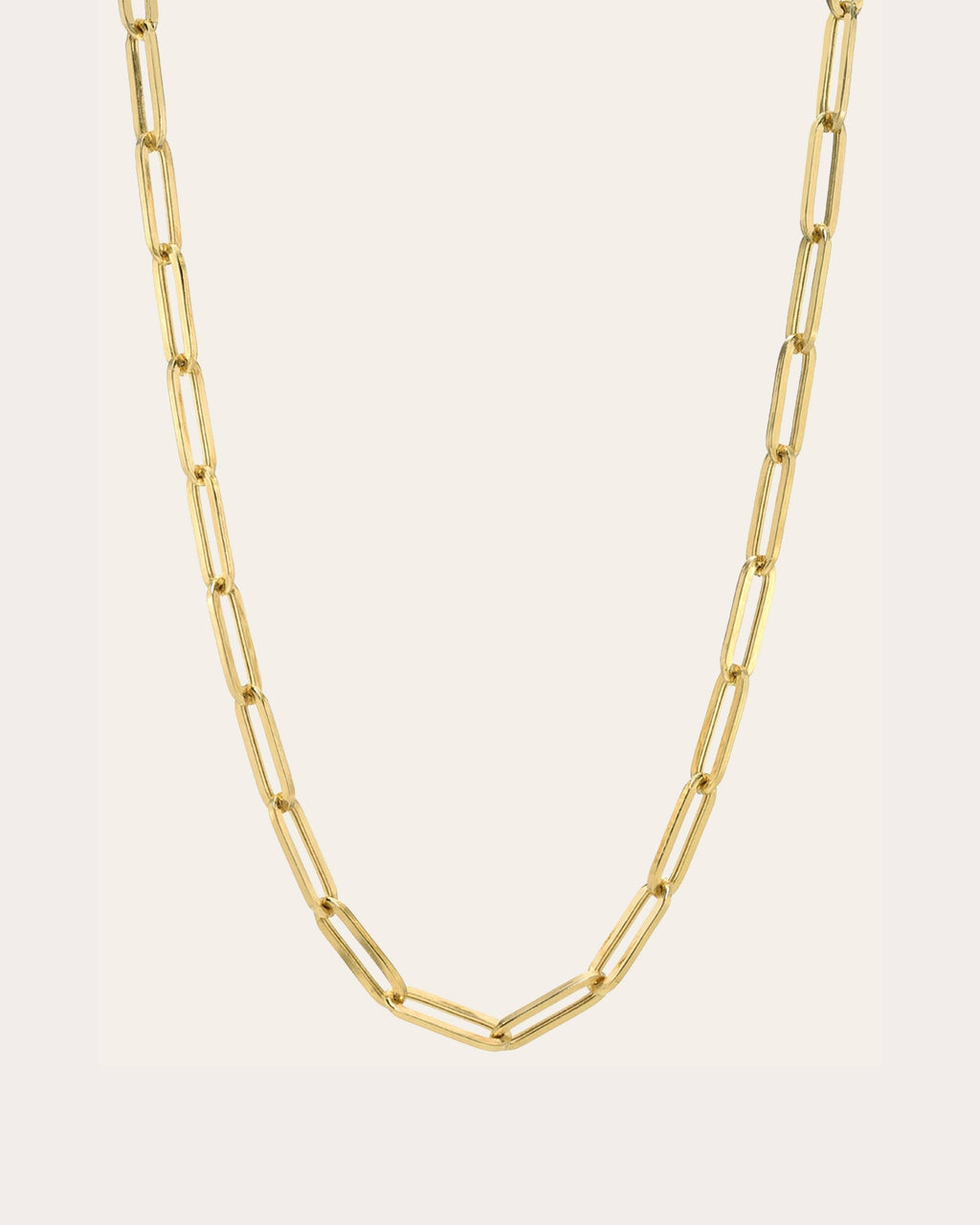 Large 14K Gold Paperclip Chain Necklace