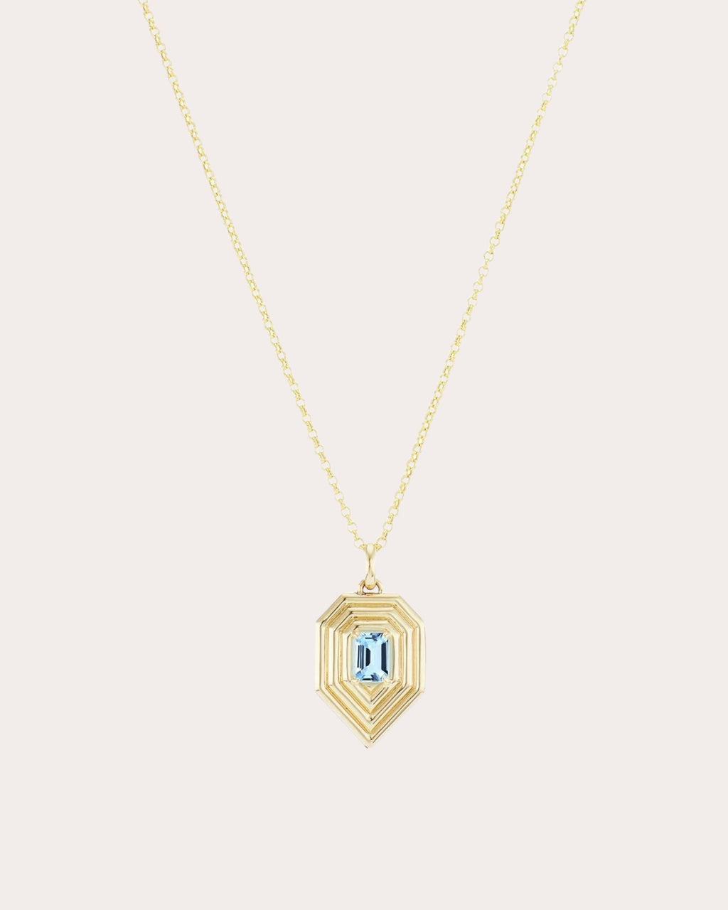 Revival 14K Gold Aquamarine Teardrop Pendant Necklace
