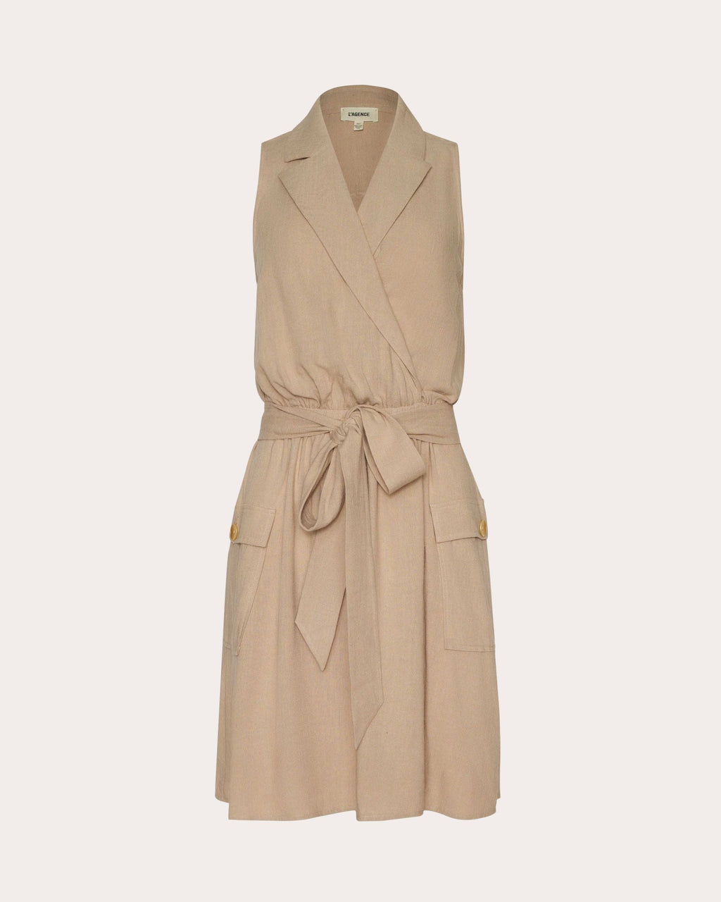 Cosima Belted Linen-Blend Wrap Dress