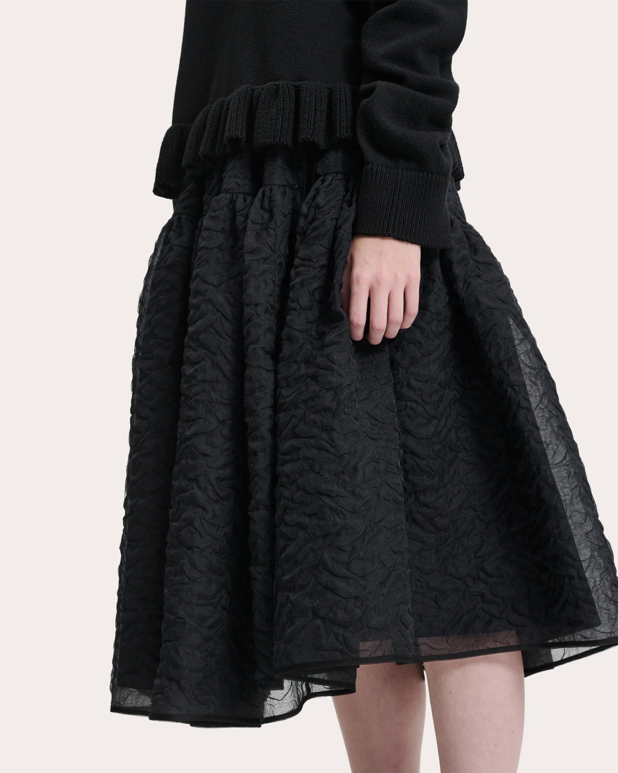 Rosie Gathered Matelassé Midi Skirt
