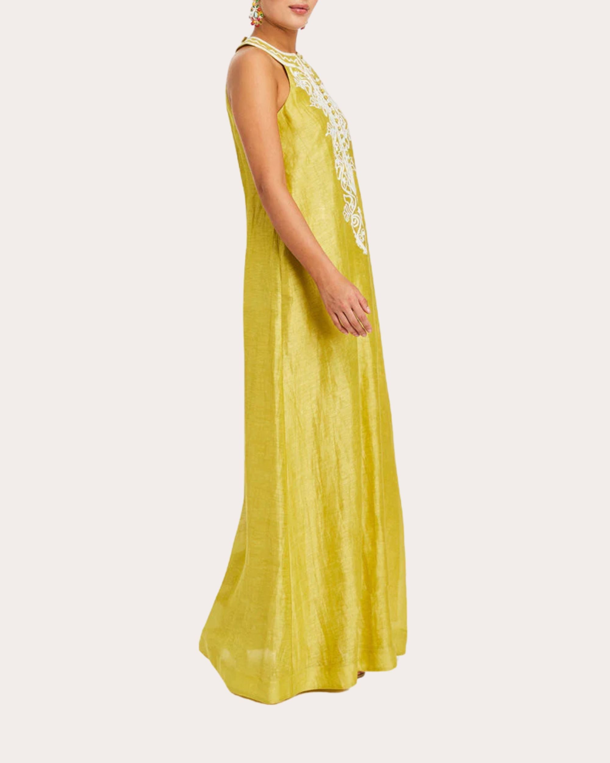 Merida Embroidered Organza Halterneck Gown