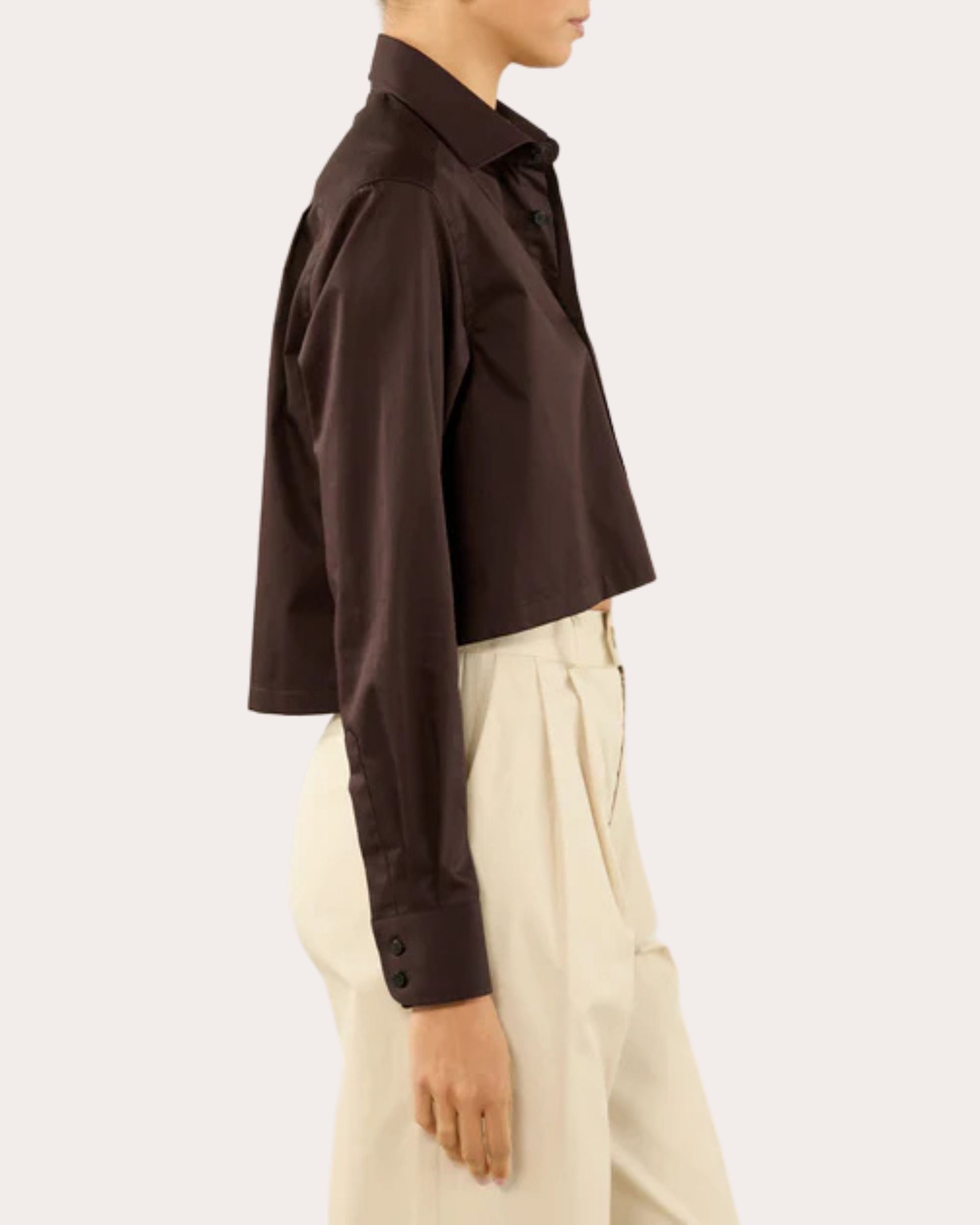 The Cropped Cotton Poplin Button-Up Shirt