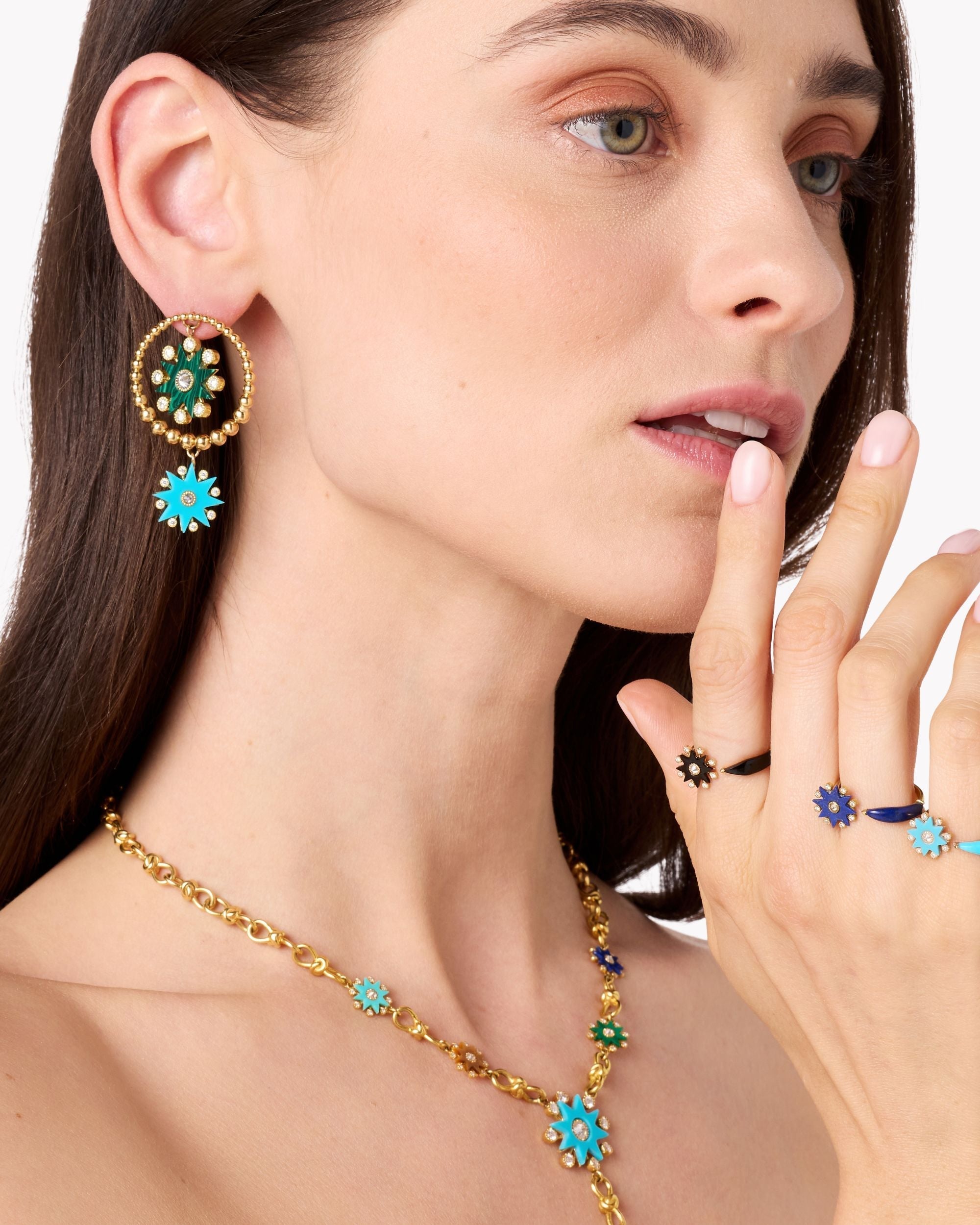 Comète 18K Gold Turquoise and Diamond Ring