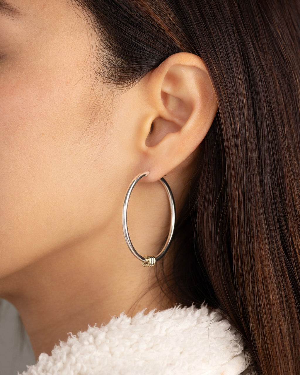 Pegasus 18K Gold Sterling Silver Hoop Earrings