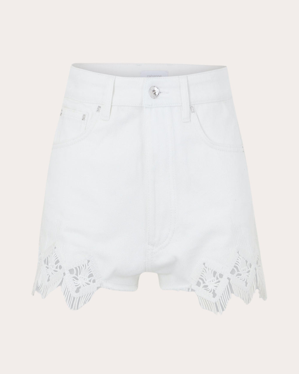 Embroidered High-Rise Denim Shorts
