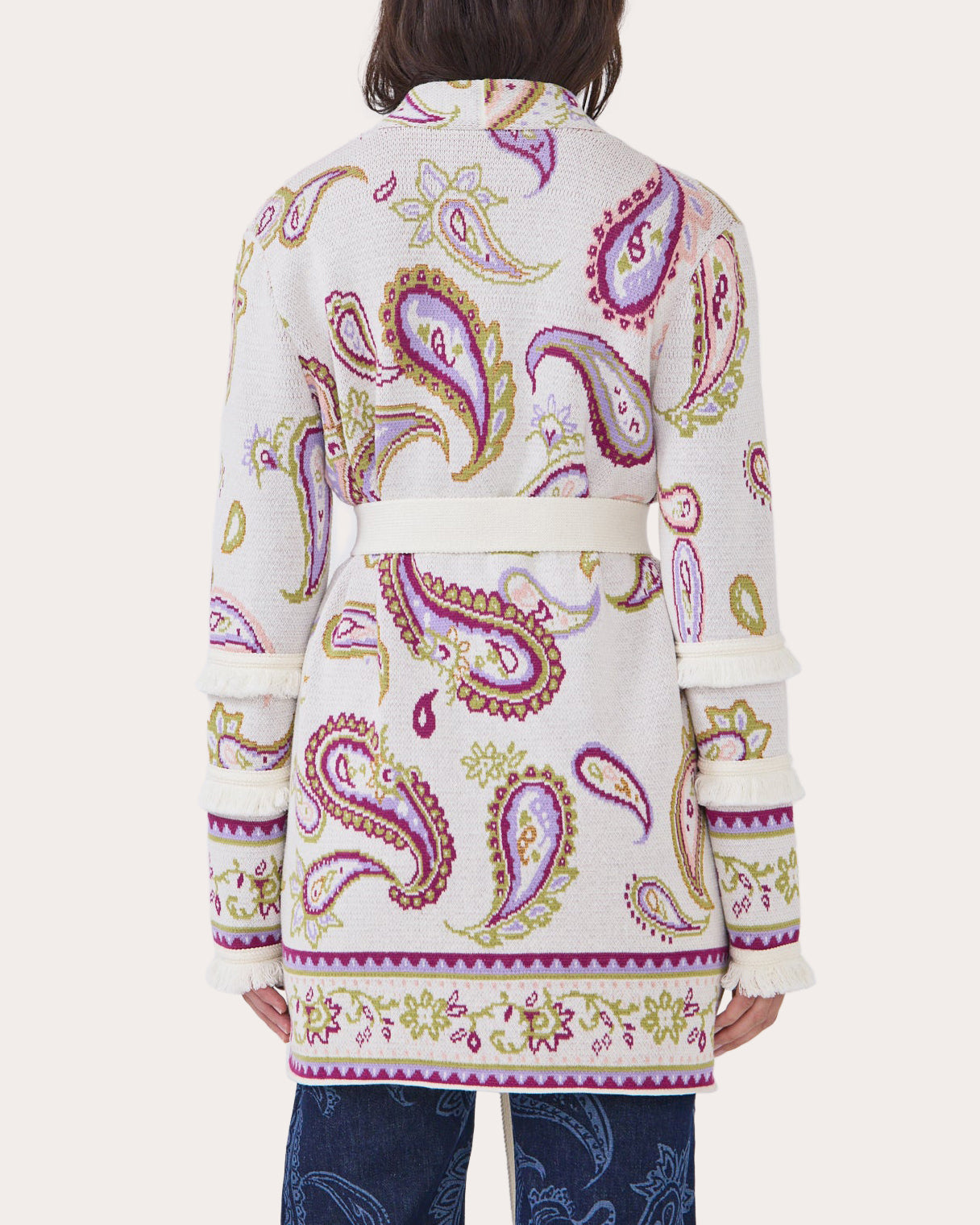 Jimi Belted Paisley Cotton-Jacquard Cardigan