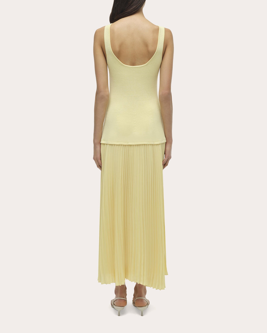 Allana Knit Georgette Combo Midi Dress