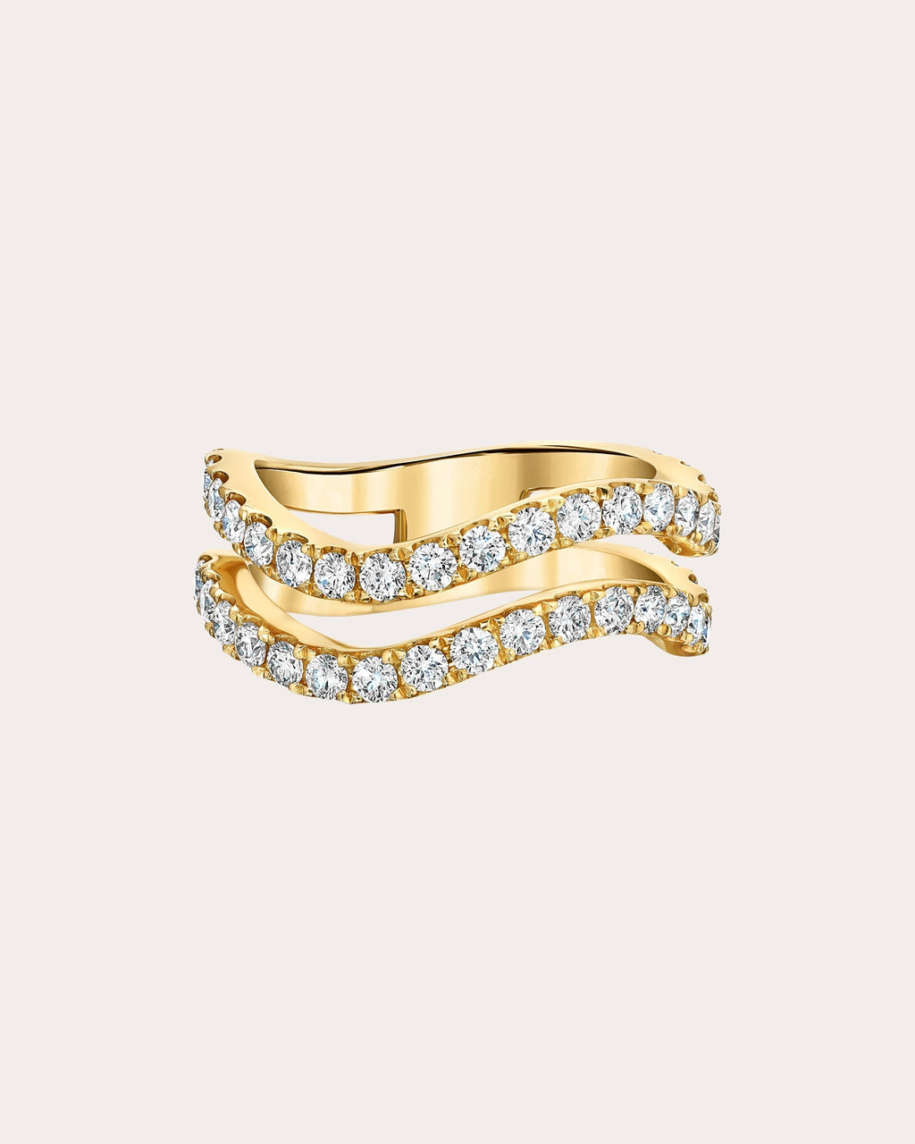 Rio 18K Gold Diamond Double Band Ring