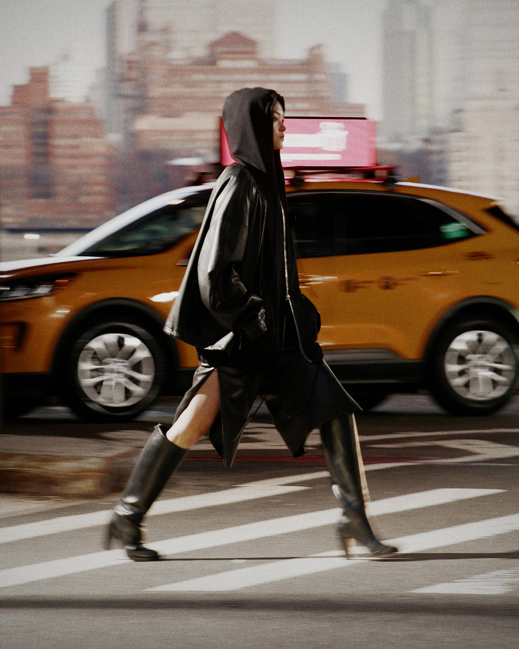 Ruched Leather Jacket