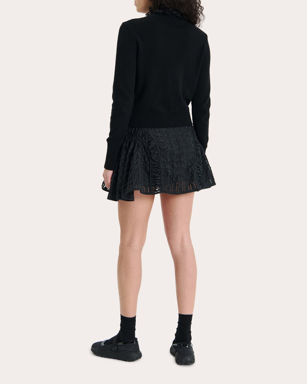 Oscar Ruffled Cashmere-Blend Cardigan