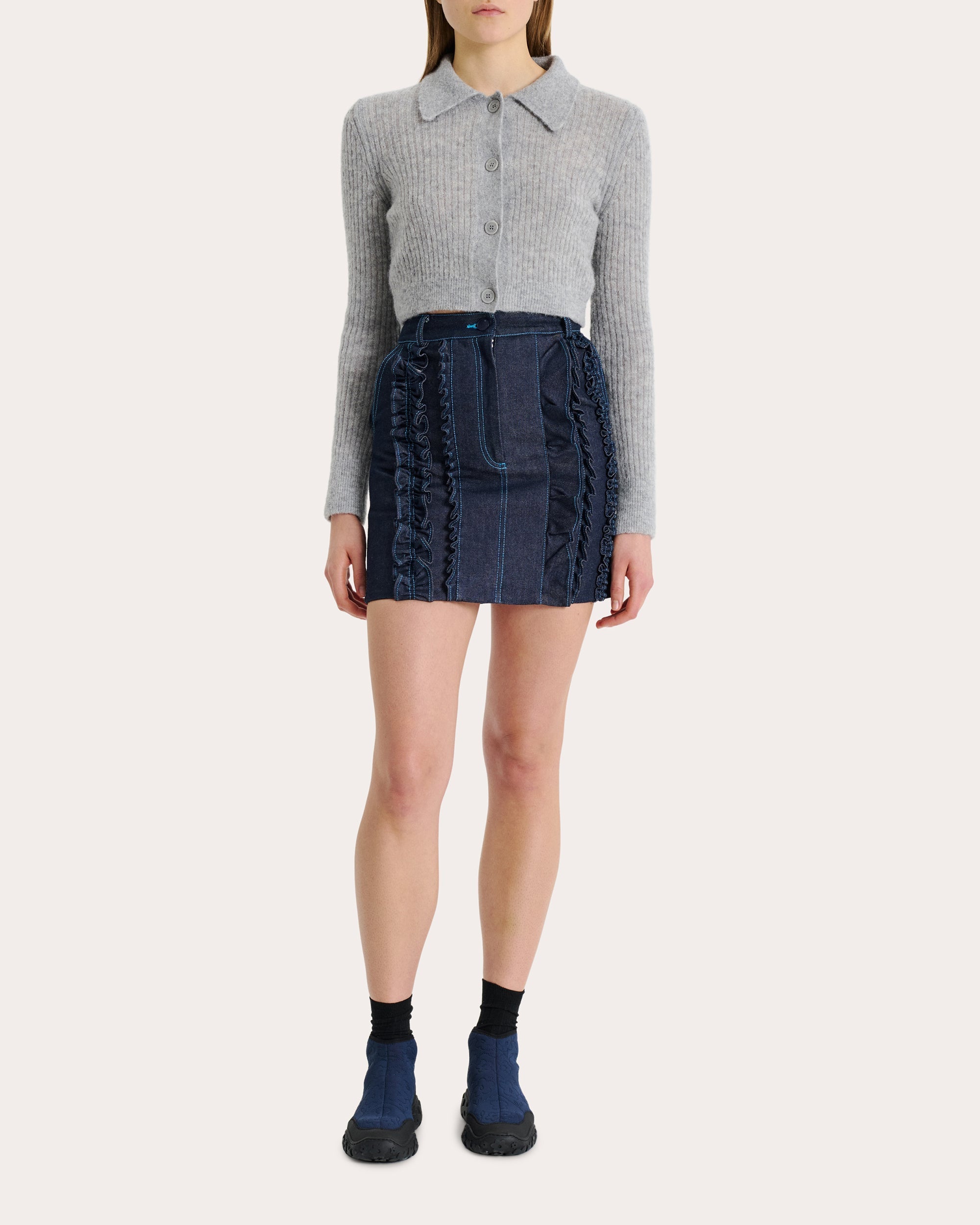Jacqueline Ribbed Alpaca-Blend Cardigan