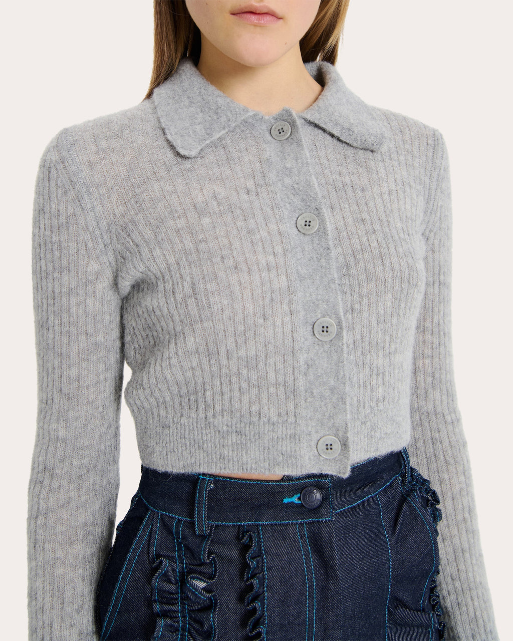 Jacqueline Ribbed Alpaca-Blend Cardigan