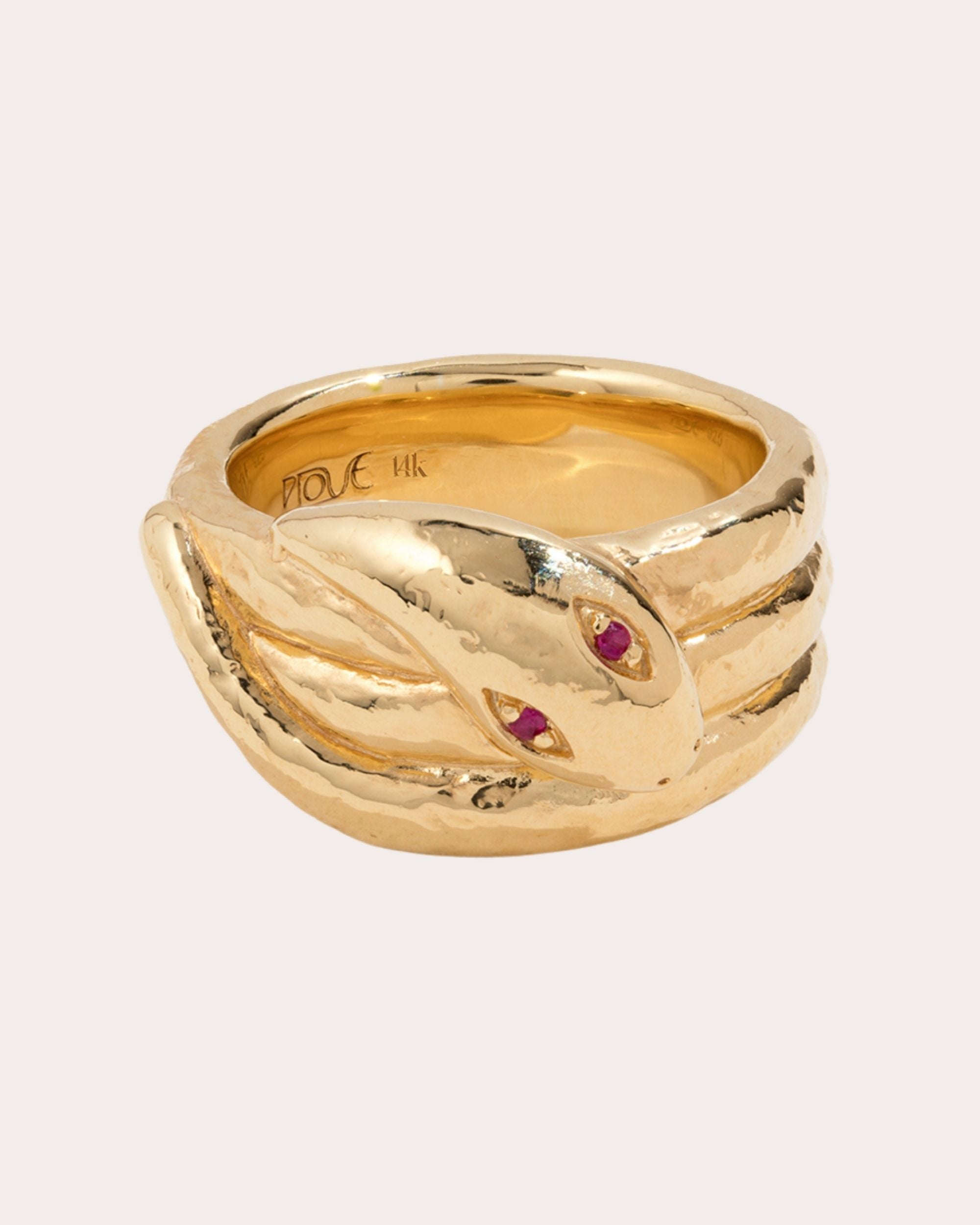 Serpente 14K Gold Ruby Ring