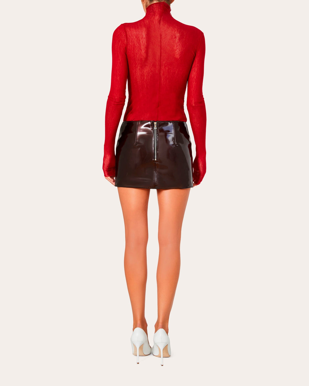 Patent-Vinyl Mini Skirt
