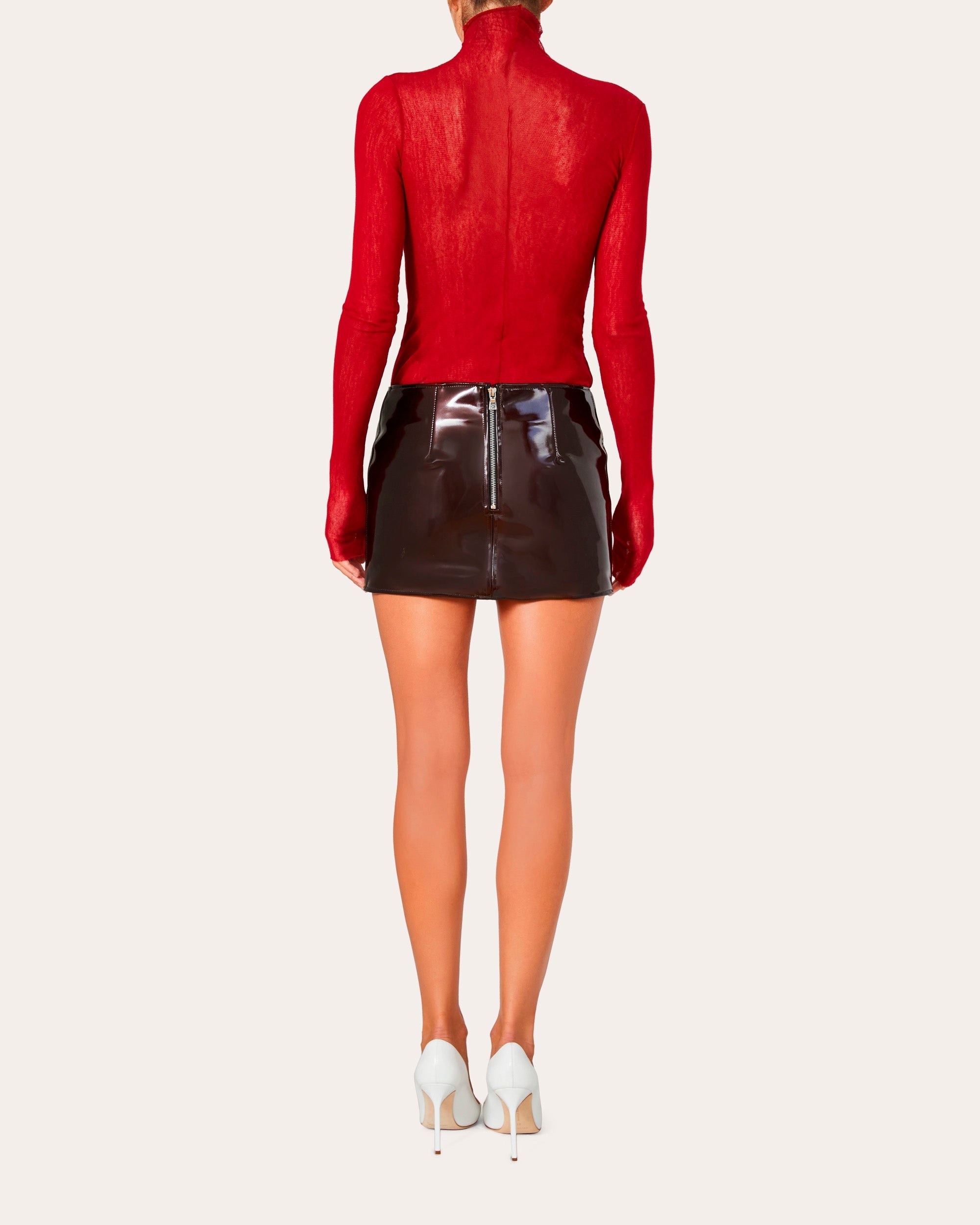Patent-Vinyl Mini Skirt