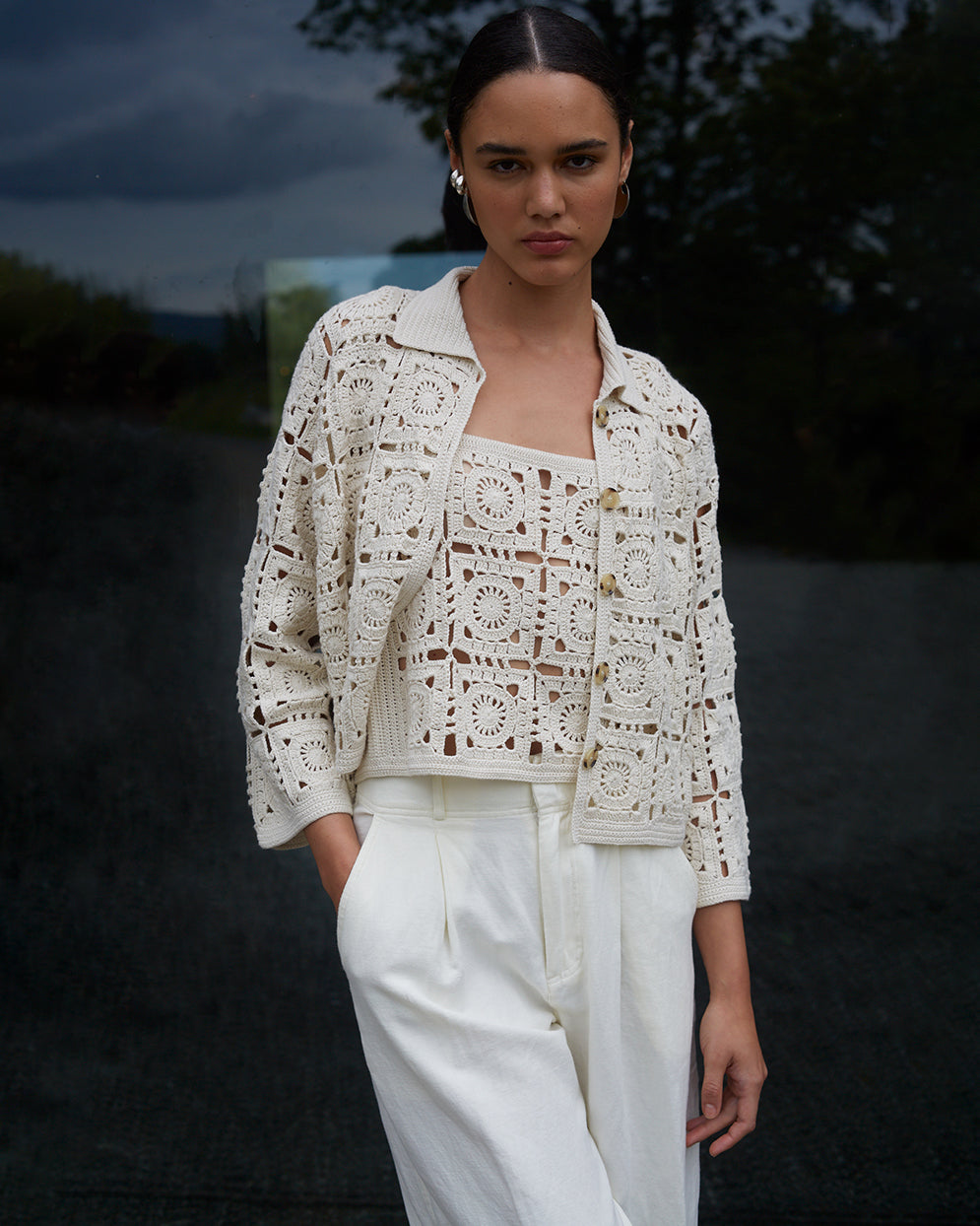 Tasha Crocheted Crop Jacket