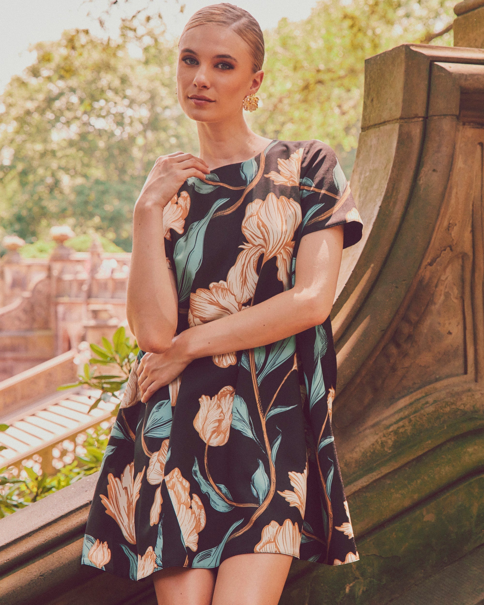Cecily Reversible Stretch-Crepe Mini Dress