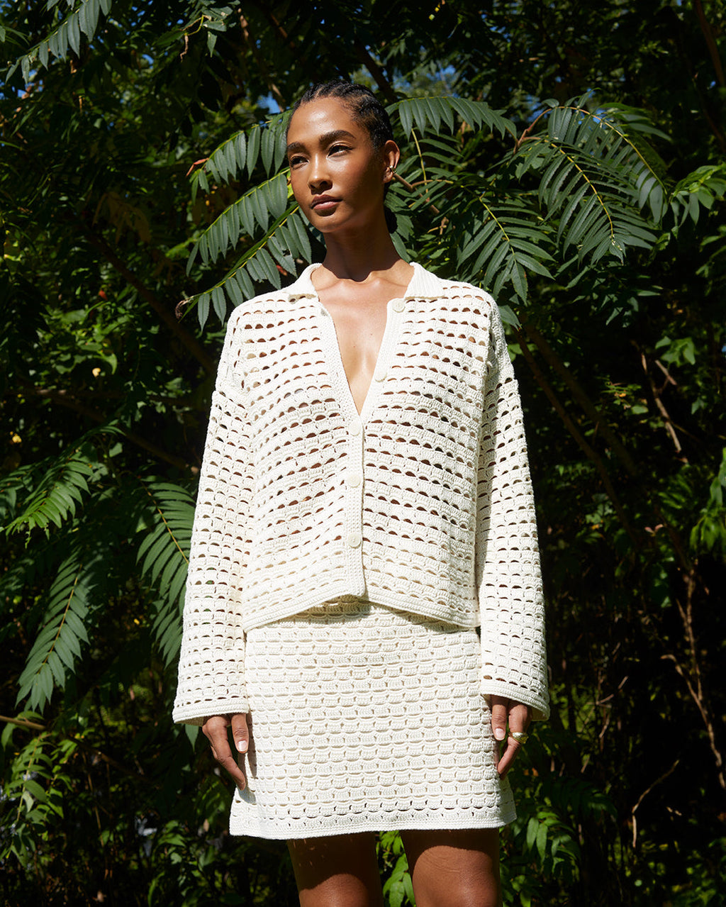 Ada Cotton Crochet Knit Shirt