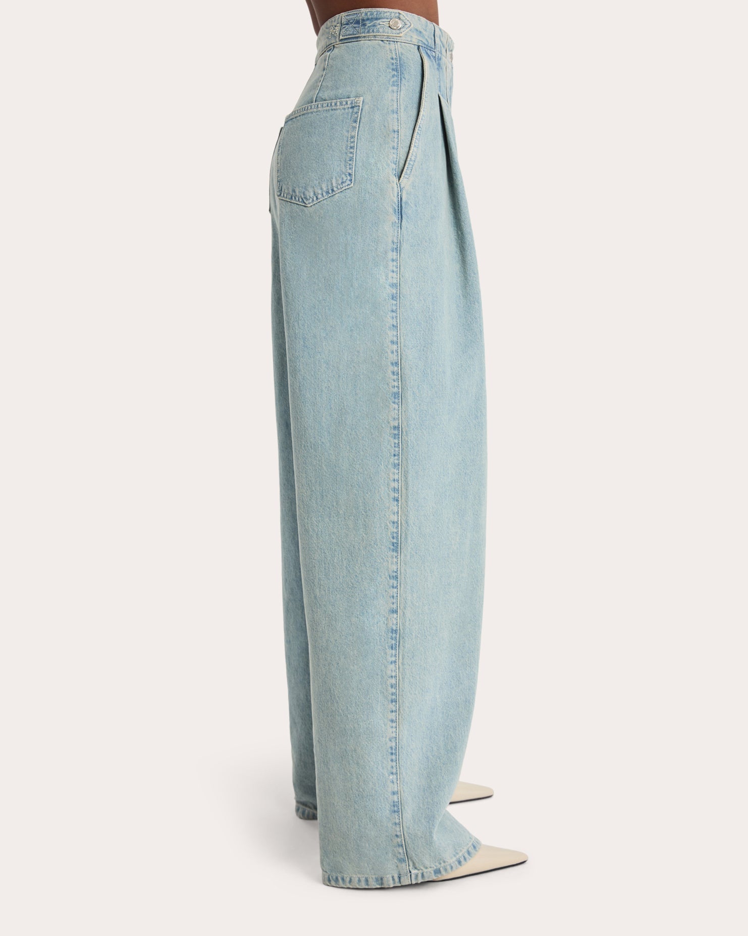 Tribeca Pleated Denim Barrel Jeans