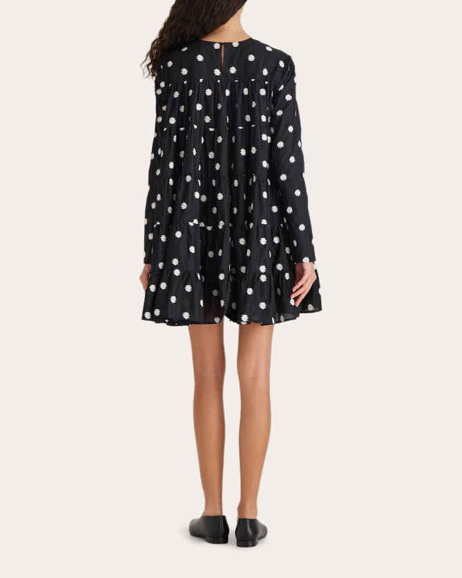 Soliman Embroidered Cotton Voile Tiered Mini Dress