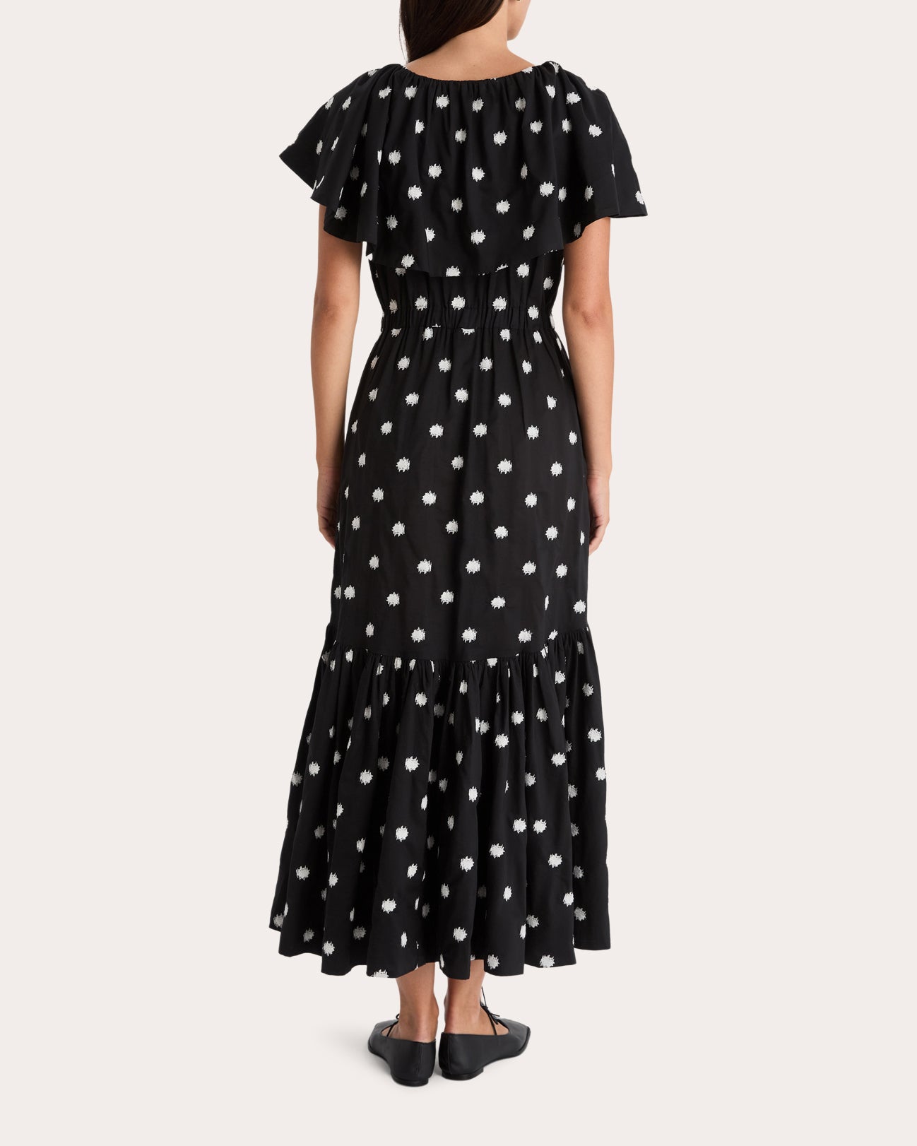 Loris Embroidered Cotton Voile Ruffle High-Low Dress