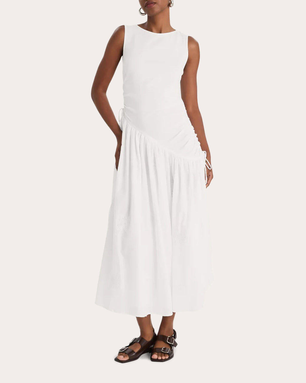 Isolde Jersey Voile Gathered Drop-Waist Dress