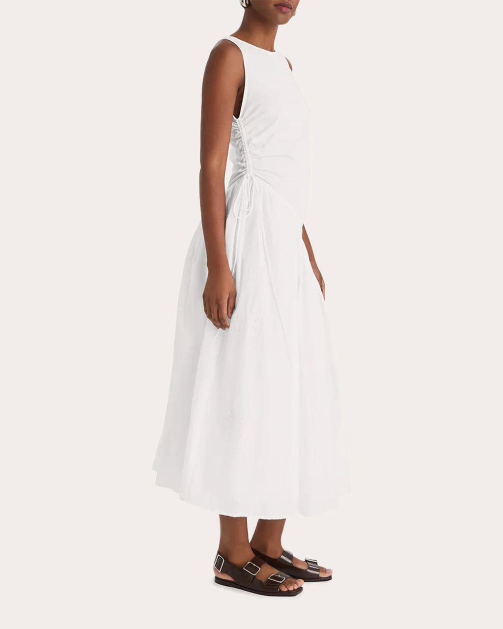 Isolde Jersey Voile Gathered Drop-Waist Dress