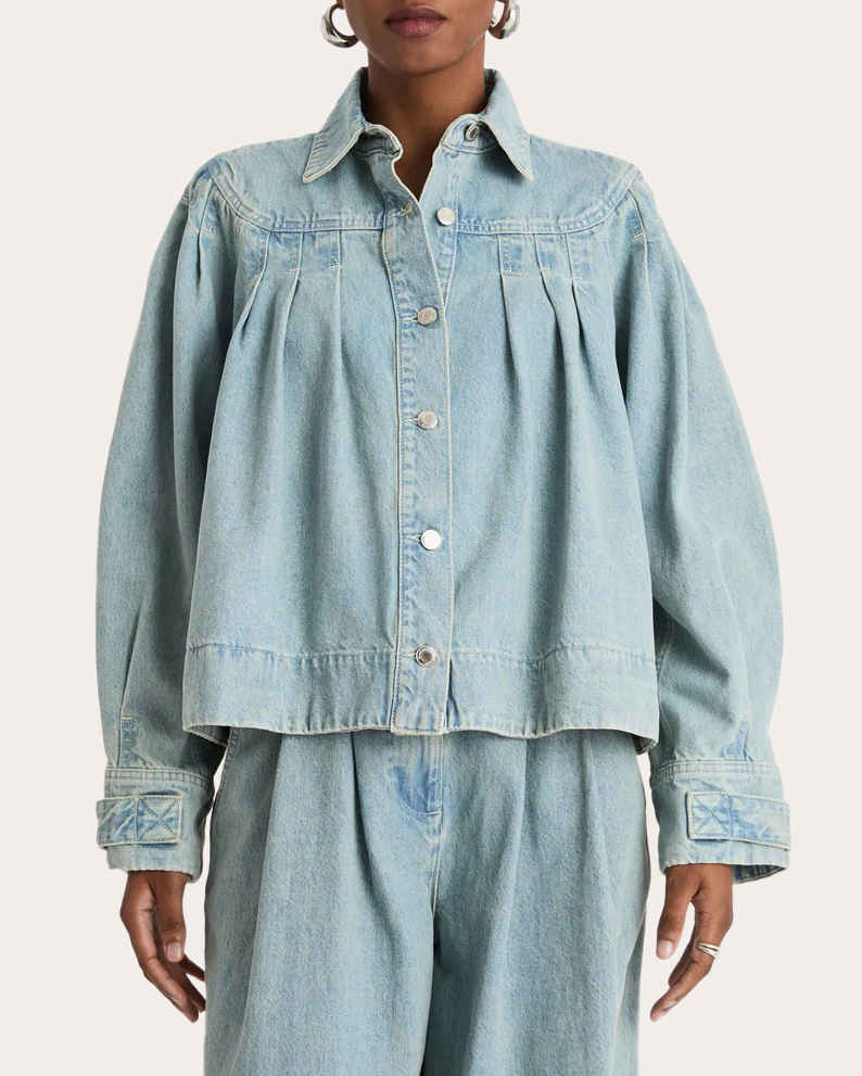 Easton Pleated Denim Jacket
