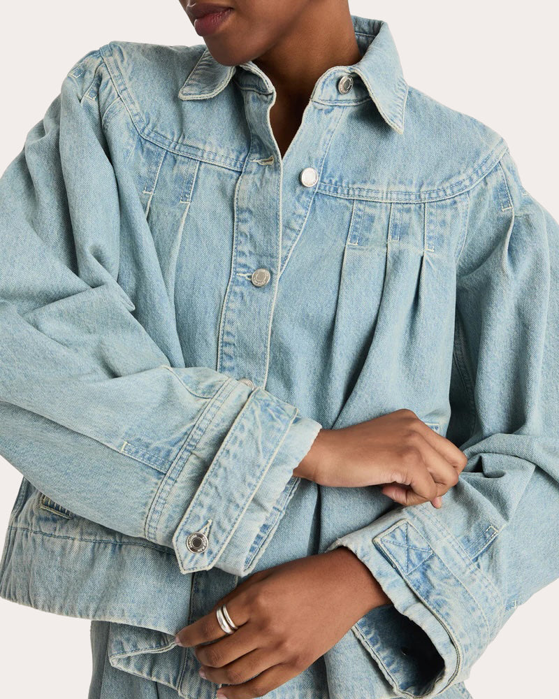 Easton Pleated Denim Jacket