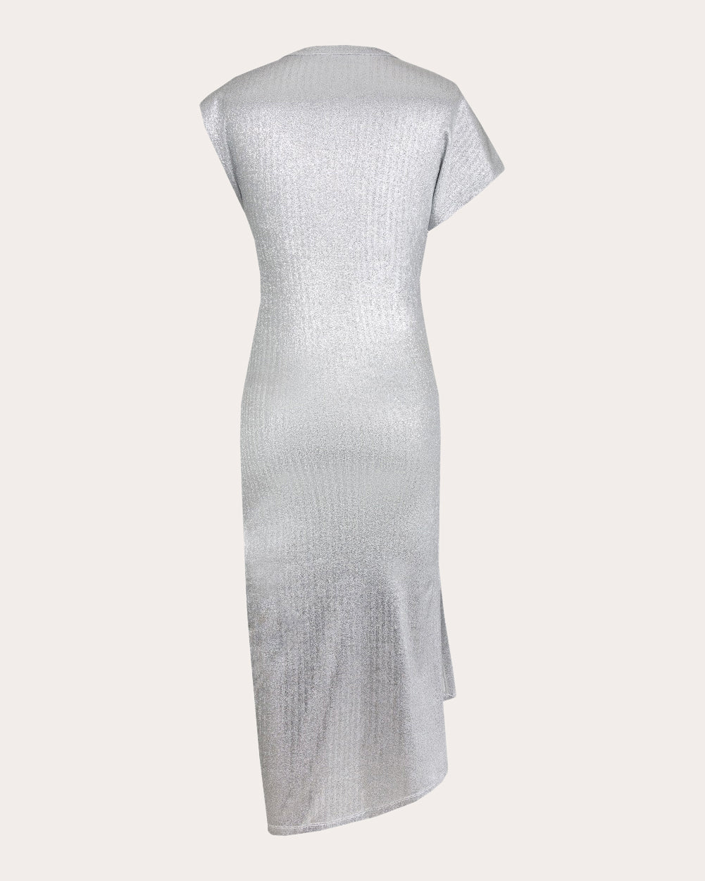 Gathered Embellished Metallic-Jersey Midi Dress